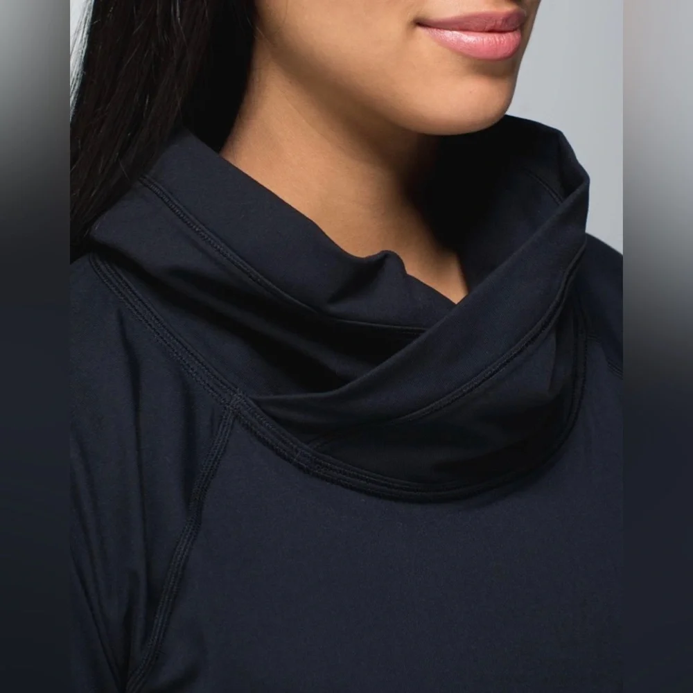 Lululemon Healthy Heart Pullover Crossover Cowl Neck Black size 6